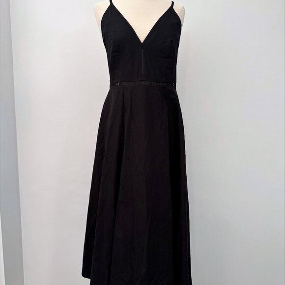 COS V-Neck Midi Slip Dress in BLACK - Size 8 - Picture 1 of 7